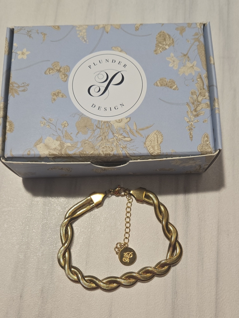 Plunder Gold Braided Chain Bracelet